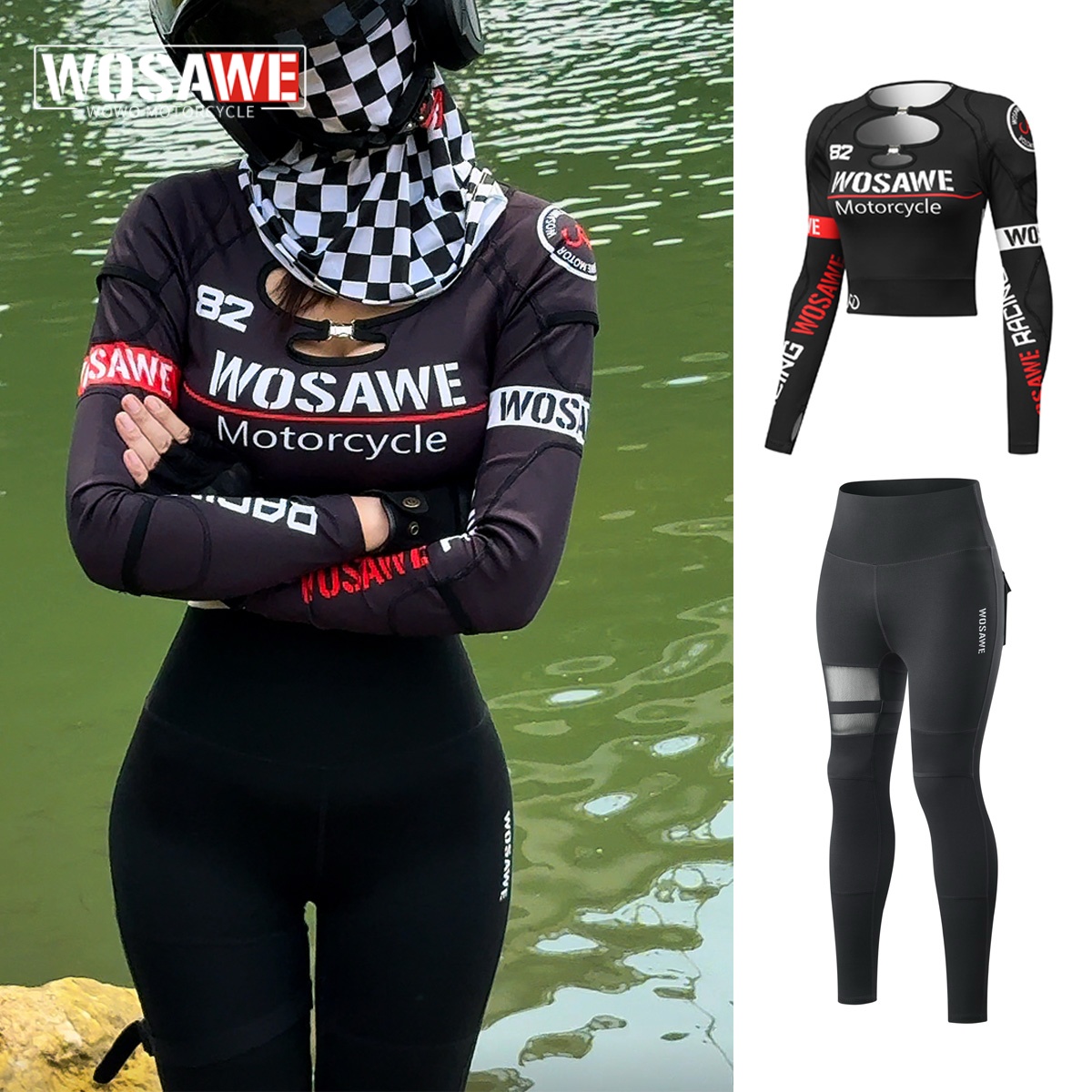 WOSAWE Set Celana Jaket Motor  - Reflective Running Jacket ulasan dan harga